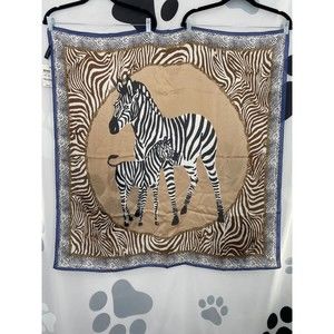 Inc NWT International Concepts Zebra Graphic Print Square Scarf Natural OS New